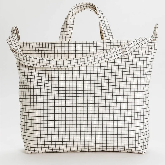 BAGGU Handbags - Baggu Horizontal Zip Duck Bag in Natural Grid